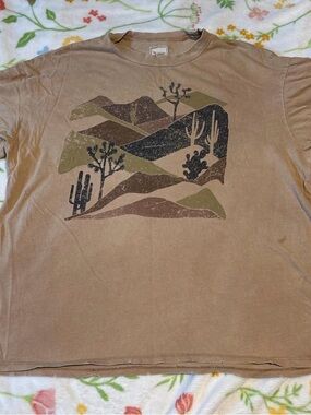 BKE Desert Graphic Short Sleeve Tee in Brown and Olive